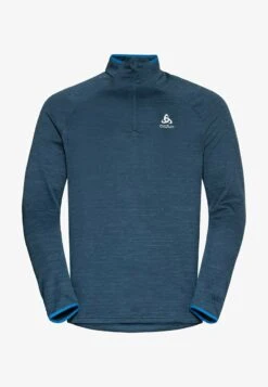 Odlo RUN EASY WARM - Langarmshirt - Blue Wing Teal Melange