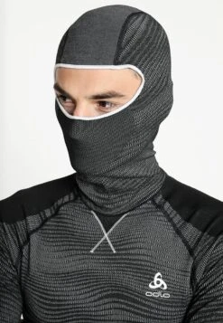 Odlo SUW TOP WITH FACEMASK - Unterhemd/-shirt - Black/concrete Grey/silver -Odlo 0fe6920566aa4fa88db79899dcef27f2