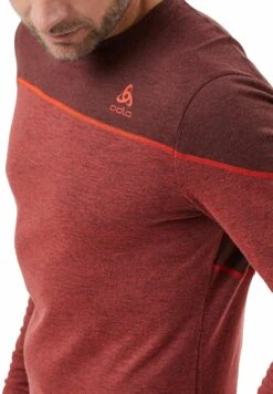 Odlo LANGÄRMELIGER REVELSTOKE PERFORMANCE WARM BASE LAYER - Langarmshirt - Ketchup Melange Red Maple -Odlo 1e0bc9c6e51b421eac4cf8e010f09a20