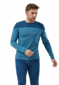 Odlo CREW NECK L/S ESSENTIAL SEAMLESS - Langarmshirt - Saxony Blue Melange -Odlo 2ac9e755731b44f4ab0bee454e36f45f 1