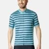 Odlo FULL ZIP ESSENTIAL PRINT - Cycling-Trikot - Porcelain Blue Wing Teal