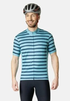 Odlo FULL ZIP ESSENTIAL PRINT - Cycling-Trikot - Porcelain Blue Wing Teal