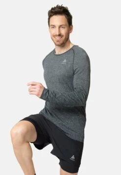 Odlo CREW NECK L/S ESSENTIAL SEAMLESS - Langarmshirt - Grey Melange