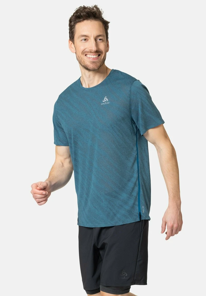 Odlo ENGINEERED CHILL TECT - Sport T-shirt - Saxony Blue Melange 1 Odlo ENGINEERED CHILL TECT - Sport T-shirt - Saxony Blue Melange