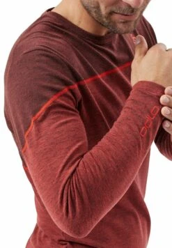 Odlo LANGÄRMELIGER REVELSTOKE PERFORMANCE WARM BASE LAYER - Langarmshirt - Ketchup Melange Red Maple -Odlo 6428b1d6bc6548fc8c7324ba9516f1e3