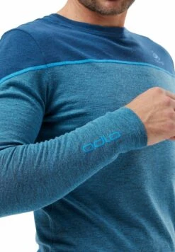 Odlo LANGÄRMELIGER REVELSTOKE PERFORMANCE WARM BASE LAYER - Langarmshirt - Blue Wing Teal Melange Indigo Bunting -Odlo 74544e41aeda4e3285125072aa58a1d1