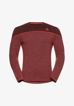 Odlo LANGÄRMELIGER REVELSTOKE PERFORMANCE WARM BASE LAYER - Langarmshirt - Ketchup Melange Red Maple -Odlo 9746133678564e80b8b33b82be05beff