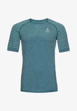 Odlo CREW NECK ESSENTIAL SEAMLESS - Sport T-shirt - Blue Wing Teal Melange