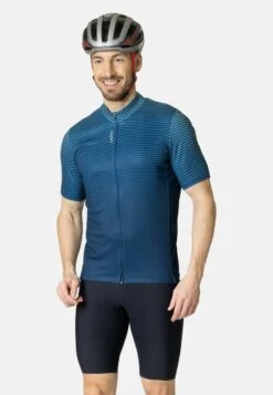 Odlo FULL ZIP ESSENTIAL PRINT - Cycling-Trikot - Porcelain - Blue Wing Teal -Odlo ab5aadc8867d49309cb9d89a46c54787 1