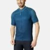 Odlo FULL ZIP ESSENTIAL PRINT - Cycling-Trikot - Porcelain - Blue Wing Teal