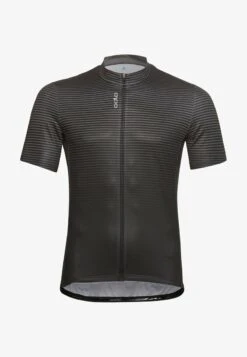 FULL ZIP ESSENTIAL PRINT - Cycling-Trikot - Odlo Graphite Grey/black