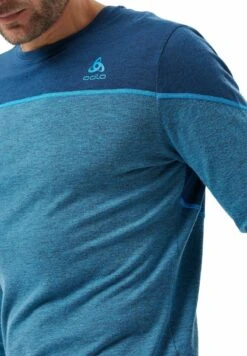 Odlo LANGÄRMELIGER REVELSTOKE PERFORMANCE WARM BASE LAYER - Langarmshirt - Blue Wing Teal Melange Indigo Bunting -Odlo defb01329dd74f1fb8b366b64416a5ed