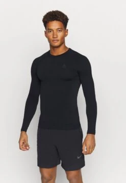 PERFORMANCE WARM ECO CREW NECK - Unterhemd/-shirt - Black/new Odlo Graphite Grey