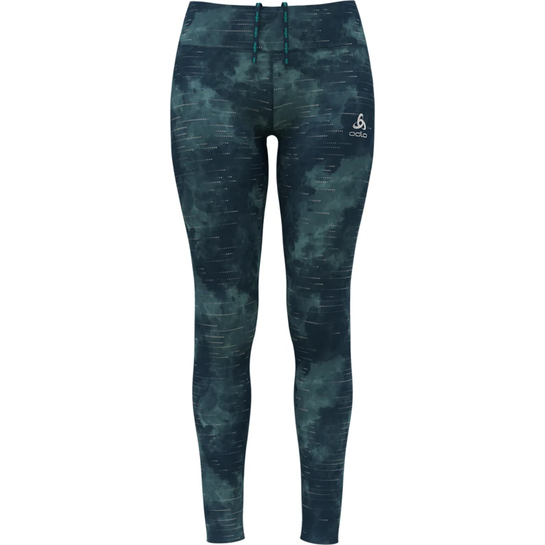 OdloDamen Zeroweight Print Reflective Tights 1 OdloDamen Zeroweight Print Reflective Tights
